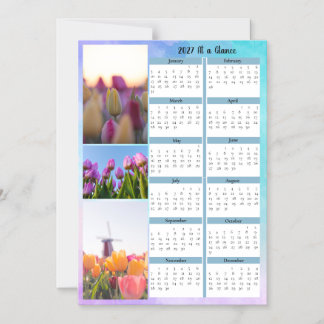 Convite Magnético 3 Calendário de Tulipas Imagem Geral