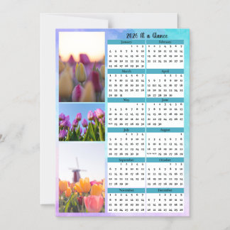Convite Magnético 3 Tulip Image At a Glance Calendar