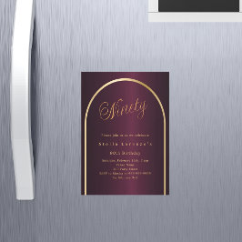 Convite Magnético 90 burgundy gold array luxuoso