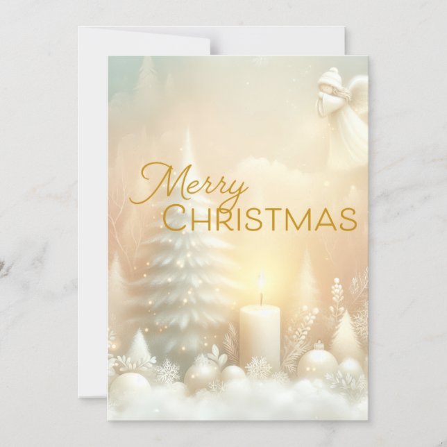 Convite Magnético A Christmas Angel Fantasy Snowy Landscape (Frente)