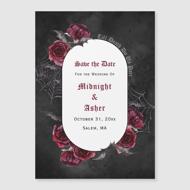 Convite Magnético A Morte Gótica Negra Nos Deixa A Data (Frente)