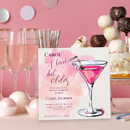 Convite Magnético  A Tini Bit Older Pink Martini Cocktail Birthday