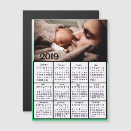 Convite Magnético Adicionar uma foto a este calendário azul 2019