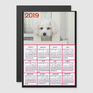 Convite Magnético Adicionar uma foto a este calendário vermelho 201
