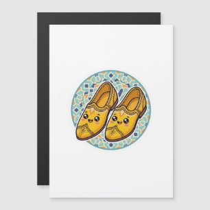 Convite Magnético Adoráveis Sapatos Marroquinos Amarelos Kawaii Belg
