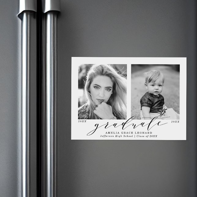 Convite Magnético Agora e Depois 2 Graduação de Fotos (Criador carregado)