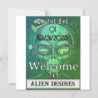 Convite Magnético Alienígena deseja o Halloween