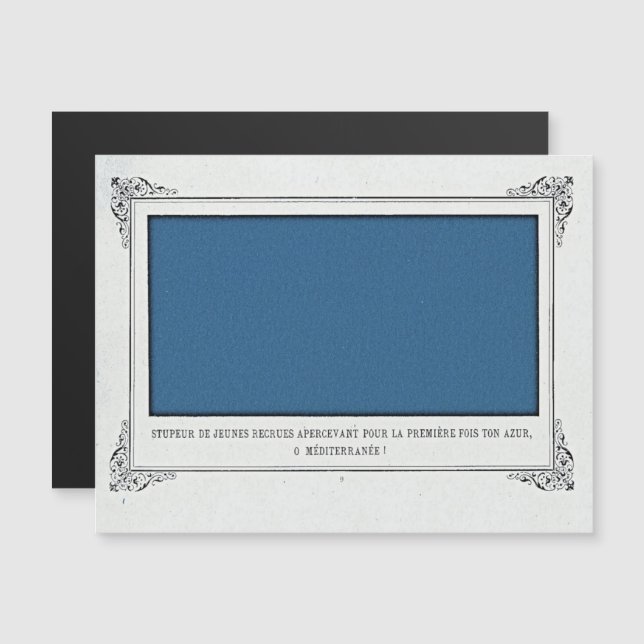 Convite Magnético Alphonse Allais, April Fools, Blue, Abstrato Art (Frente/Verso)