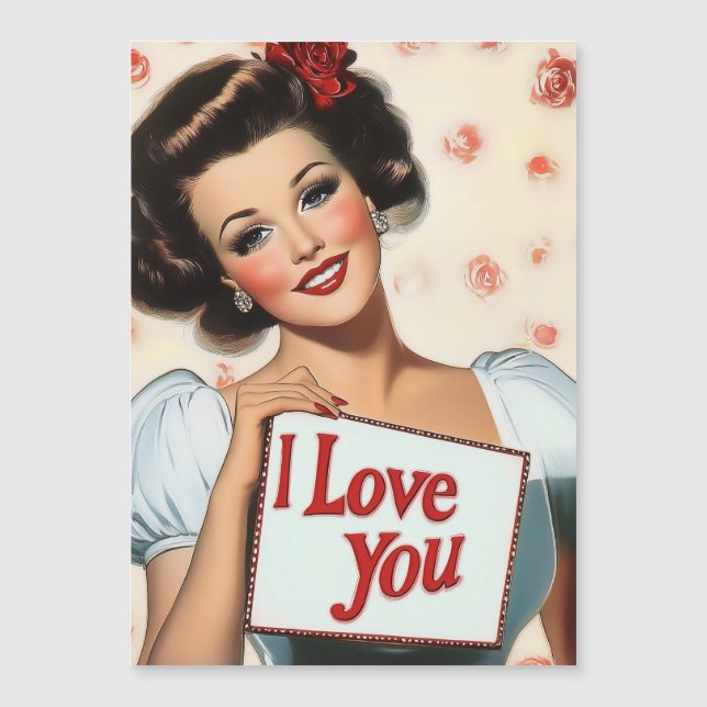Convite Magnético Amor com Pin-Up Retroativo (Frente)