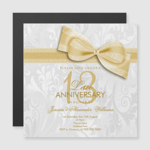 Convite Magnético Aniversário de 13 anos de casamento Damasco e Laço
