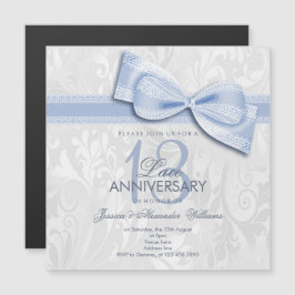 Convite Magnético Aniversário de 13 anos de casamento Damasco e Laço