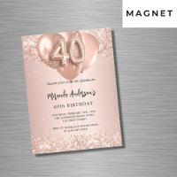 aniversário de 40 anos rosa de balões de ouro luxo