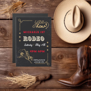 Convite Magnético Aniversário de Rodeio de Montaria Western Cowboy