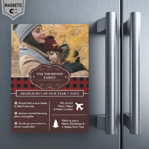 Convite Magnético Ano da Xadrez de Buffalo Vermelho em Revisão da F