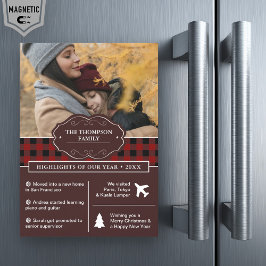 Convite Magnético Ano da Xadrez de Buffalo Vermelho em Revisão da Fo