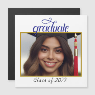 Convite Magnético Ano de Turma de Foto de Graduado Personalizado Scr