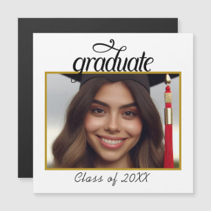 Convite Magnético Ano de Turma de Foto de Graduado Personalizado Scr