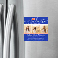 Anúncio de Foto de Graduação Azul Laranja Magnétic