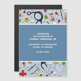 Convite Magnético Anúncio de Graduação de Enfermeiros