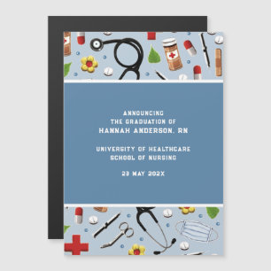 Convite Magnético Anúncio de Graduação de Enfermeiros