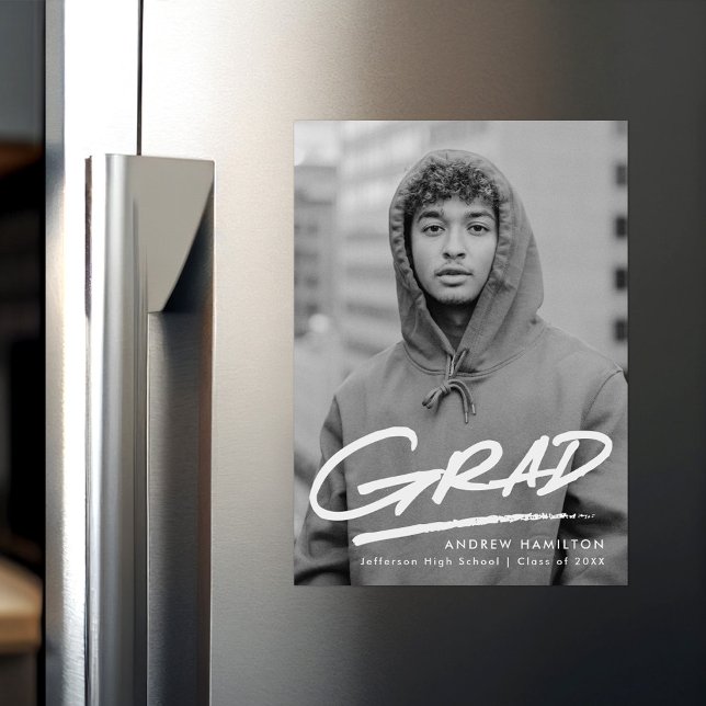 Convite Magnético Anúncio de Graduação de Fotos Dash (Criador carregado)