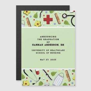 Convite Magnético Anúncio de Graduação na Enfermeira