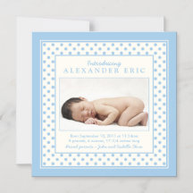 Anúncio de Nascimento da Foto do Bebê bolinhas