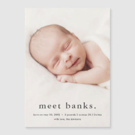 Convite Magnético Anúncio de nascimento de foto do Modern Baby 3