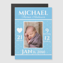 Anúncio de Nascimento do Bebê do Estado Novo Azul 