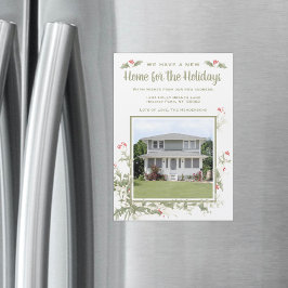 Convite Magnético Anúncio de Novo Endereço de Natal de Foto Magnétic