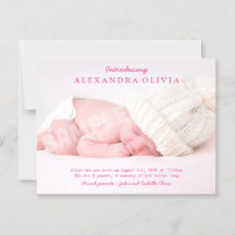 Anúncio personalizado de nascimento de foto de beb