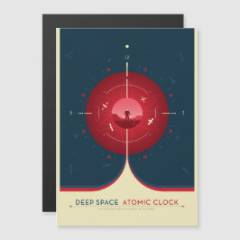 Convite Magnético Anúncio Sci-Fi, Relógio Atômico Vermelho, Espaço P