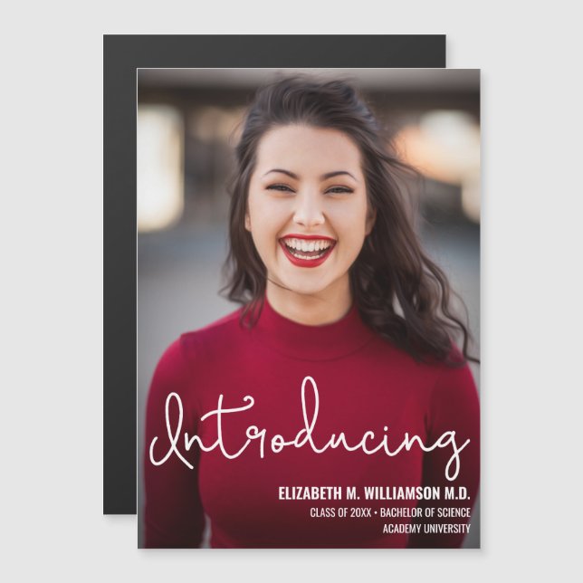 Convite Magnético Apresentando Formando Médico Moderno (Frente/Verso)