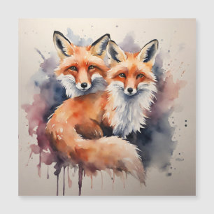 Convite Magnético Aquarela Fox Duo