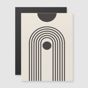 Convite Magnético Arco-íris e Sol, Arte Geométrica Abstrata Boho