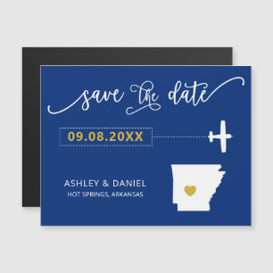 Convite Magnético Arkansas Wedding Save the Date Card, Mapa