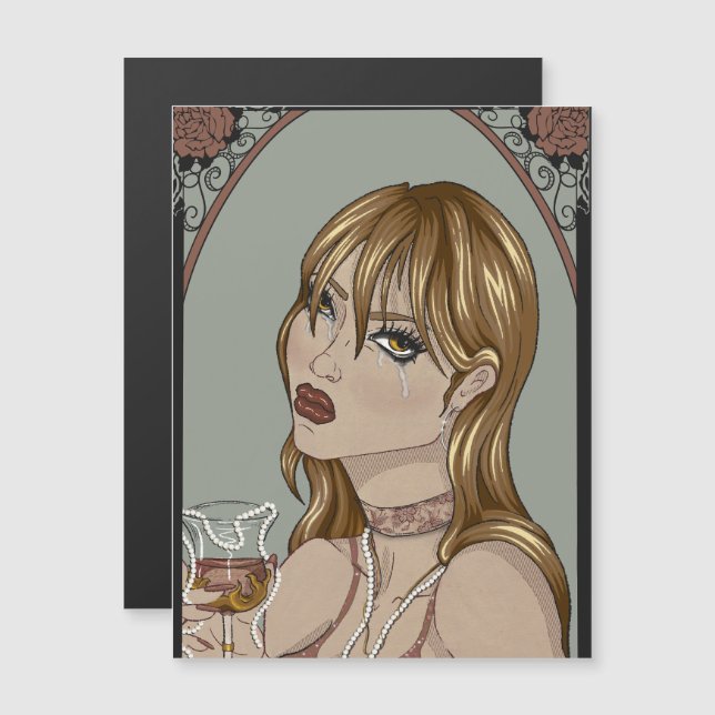 Convite Magnético Art nouveau (Frente/Verso)