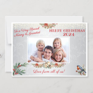 Convite Magnético Avós Natal Dão Foto Flexível de Magnetos
