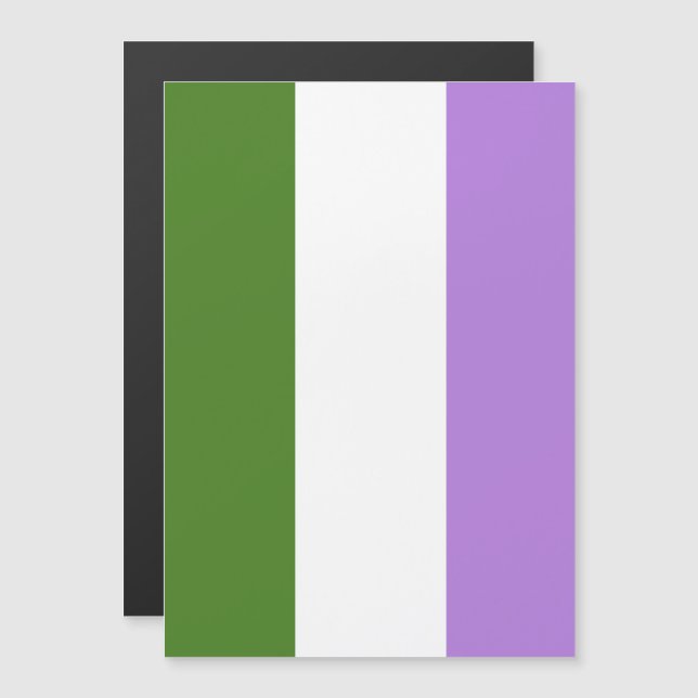 Convite Magnético Bandeira do Orgulho Genderqueer (Frente/Verso)