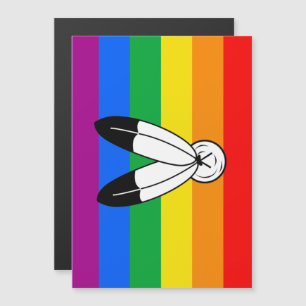 Convite Magnético Bandeira do Orgulho LGBTQ+ com Duas Espíritos