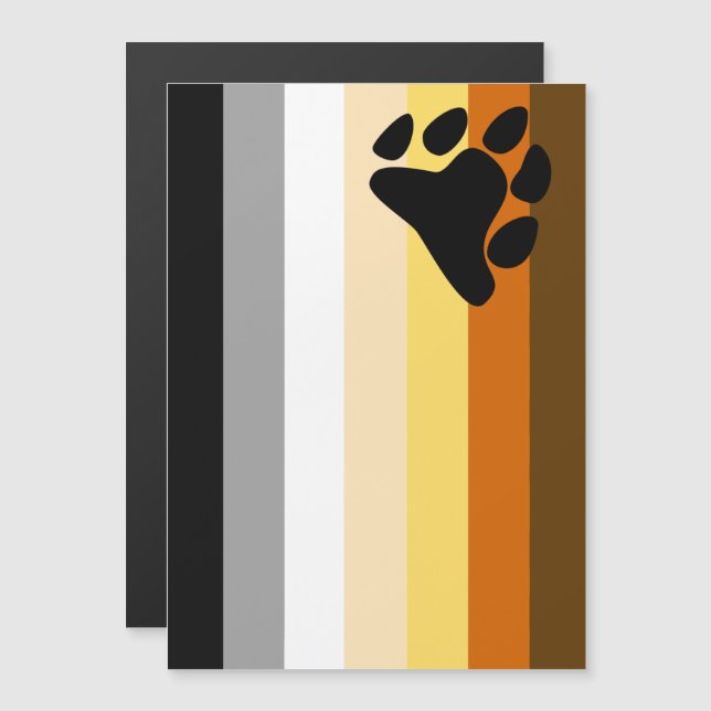 Convite Magnético Bandeira do Orgulho Urso (Frente/Verso)