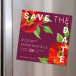 Convite Magnético Bat Mitzvah Salvar Data Burgundy Floral Watercolor<br><div class="desc">Certifique-se de que todos os seus amigos e parentes serão capazes de celebrar o marco da sua filha Bat Mitzvah! Enviar este chic, atordoante, aquarela floral com serifa san moderno contra um fundo burgundy, cartão de anúncio magnético "Salvar a Data" personalizado. Personalize o texto personalizado com o nome e a...</div>