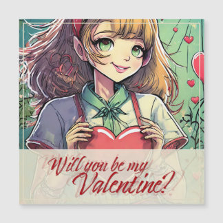 Convite Magnético Be My Valentine in Manga Style 33419
