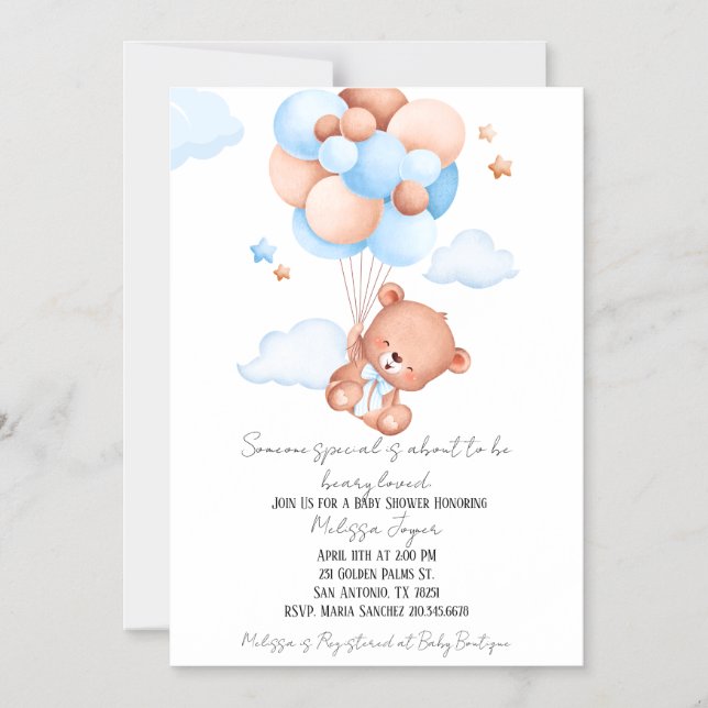Convite Magnético Beauty Loved Baby Shower Invitation  (Frente)