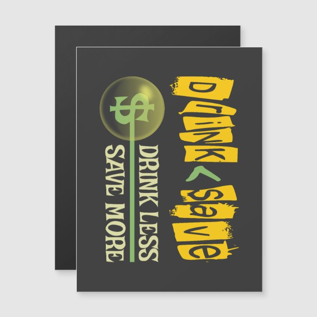 Convite Magnético Beba menos, economize mais (Frente/Verso)