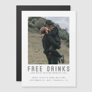 Convite Magnético Bebidas Gratuitas Salvar casual a data Foto