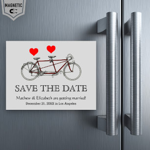 Convite Magnético Bicicleta Tandem Vintage Fofa Casamento Salvar A D