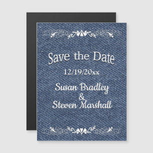 Convite Magnético Blue Denim Salve a Data