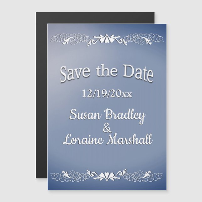 Convite Magnético Blue Fog Salvar a Data (Frente/Verso)