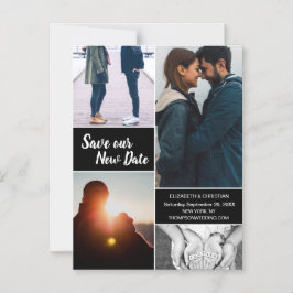 Convite Magnético Blue Save our New Date Photo Change the Date (Salv